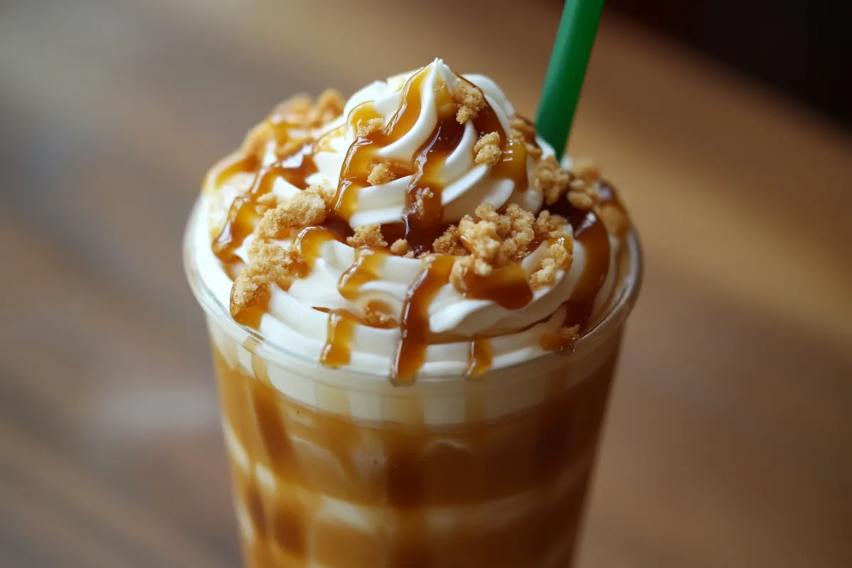 Discover the ingredients in a Caramel Ribbon Crunch Frappuccino. Learn about its coffee base, caramel sauce, and how to customize it.